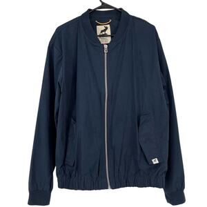 Fat Moose Men's Navy Cotton-blend‎ Anorak Zip Jacket (L)